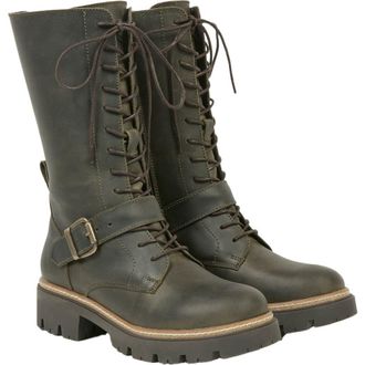 Celtic & Co. Strap Detail Mid Calf Boot in Olive at Nordstrom, Size 10