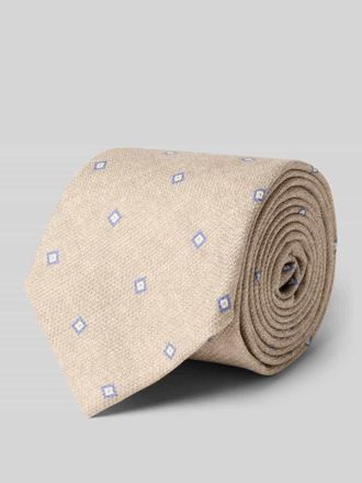 Gierremilano Seidenkrawatte aus reiner Seide mit Logo-Patch (7,5 cm) in Sand, Gr&ouml;&szlig;e 1