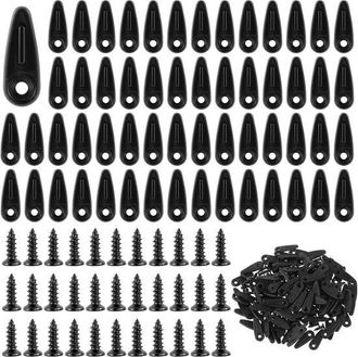 No Brand 100 Piezas De Clips Traseros Para Marcos De Fotos, Clips De Montaje Para Marcos De Fotos Negros, Perilla Giratoria De Metal Con Tornillos Para Colgar 