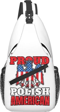 Generic Proud Polish Poland Polska American Shoulder Bag Breathable Crossbody Bag Trendy Sling Backpack For Traveling Runner Outdoors