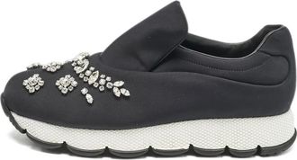 Prada Sneakers senza lacci con cristalli 2023 - Nero
