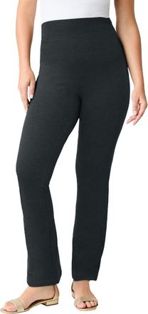 Roaman's Essential Stretch Yoga Pant in Heather Charcoal at Nordstrom, Size 12