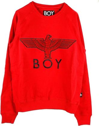 Boy London Eagle Appliqu&eacute; Crewneck Sweatshirt - Heren - Sweatshirts - Rood - S - Katoen - Hoodies & sweatvesten