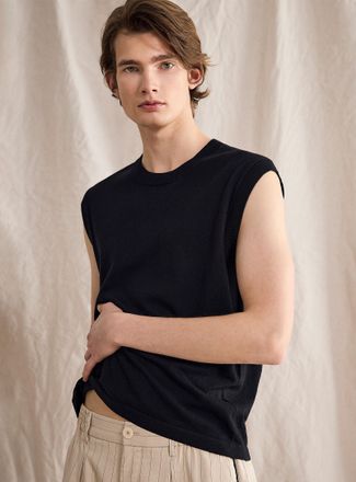 Le 31 Mens Cashmere-blend short-sleeve sweater Le 31 Studio capsule