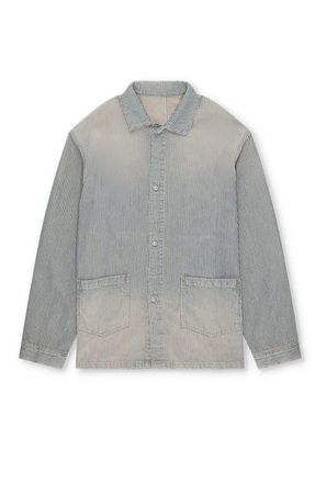 Fortela Underminer Pinstripe Denim Jacket in Pale Blue at Nordstrom, Size 52 Eu