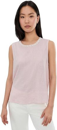 Vince Camuto Sleeveless Crew Neck Blouse Womens Clothing Pink Lilac : XL, Linen/Rayon