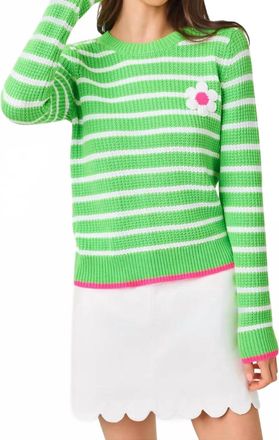Lilly Pulitzer Jovienne Sweater In Jackfruit Green Shine Bright Stripe