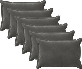 vidaXL Coj&iacute;n Con Almohada Houten 6 Uds. Gris Oscuro Terciopelo Vidaxl