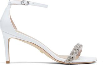 Stuart Weitzman Ladies White Nudistcurve 75 Highshine Sandals