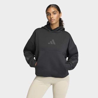 adidas Kapuzensweatshirt ADIDAS SPORTSWEAR W Z.N.E. OH HD, Damen, Gr. XXL, schwarz, Obermaterial: 57% Polyester, 43% Baumwolle, Sweatshirts Kapuzensweatshirt