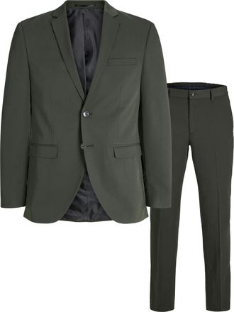 Jack & Jones Anzug »JPRFRANCO Extra schmal, pflegeleicht, stilvoll mit fallendem Revers« Packung, 2 tlg. slim fit unifarben, modisch, slim fit, Kunstfaser