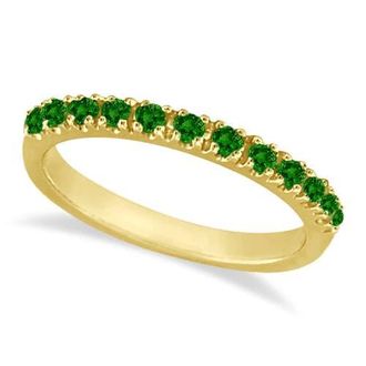 Allurez 14K Gold Gem-Set Stackable Anniversary Band in 0.38Ct, Emerald, Yellow Gold at Nordstrom