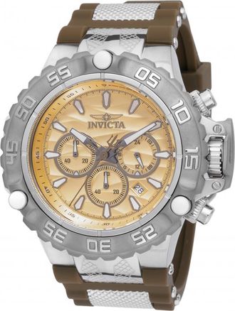 Invicta Subaqua Poseidon Chronograph GMT Quartz Gold Dial Mens Watch 48559