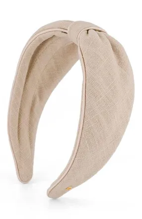 Alexandre de Paris Linen Sahara Headband in Beige at Nordstrom