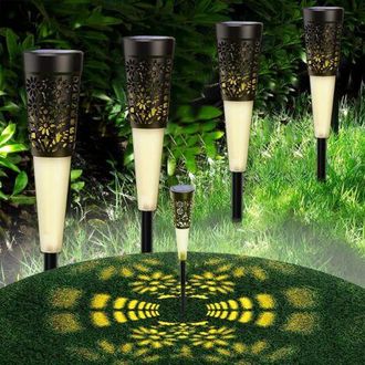 OEM Juego De 4 Luces Solares De Jard&iacute;n Para Exteriores, Con Led Multicolores Y Luz Blanca, Resistentes Al Agua (ip65), Alimentadas Por Energ&iacute;a Solar, Con 
