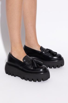 Alexander McQueen Loafers On A Platform, Womens, Black