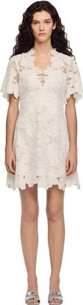 Sandro Flower print short dress in White at Nordstrom, Size 36 Eu