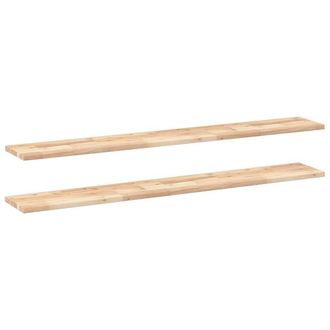 Berkfield Home Floating Shelves 2 pcs 160x20x2 cm Untreated Solid Wood Acacia in Brown | Size: 160 x 20 x 2 cm