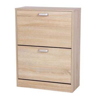 Vasagle Armario zapatero con 2 estantes para 8-12 pares de color natural