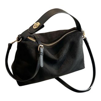 Generic Women Handbags Elegant Fashion Tote Women Slouchy Suede Satchels Shoulder Bag Faux Suede Hobo Bags Crossbody Phone Purse Top-Handle Tote Handbag Purse