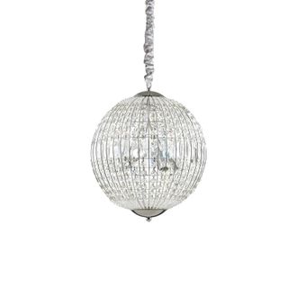 Netlighting Luxor 6 Light Small Ceiling Pendant Chrome with Crystals G9