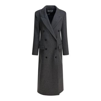 IVY OAK Double-Breasted Coats, female, Gray, Size: XS Womens Clothing Jacket & Coat Grey Aw25