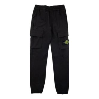 Stone Island Teen Logo-Patch Cargo Trousers - male - Stone Island - Sweatpants - Black - 2 Y - Kids