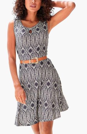 Lascana Sleeveless Keyhole Dress in Navy Sand at Nordstrom, Size 10
