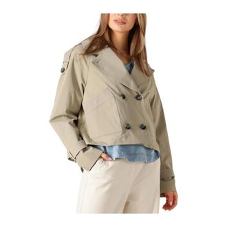 Beaumont Amsterdam Groene Korte Trenchcoat - Dames - Mantels - Groen - Maat: M