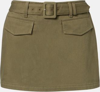 Self Portrait Belted cotton twill skort
