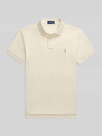 Polo Ralph Lauren Slim Fit Poloshirt aus reiner Baumwolle in Offwhite, Gr&ouml;&szlig;e XXL