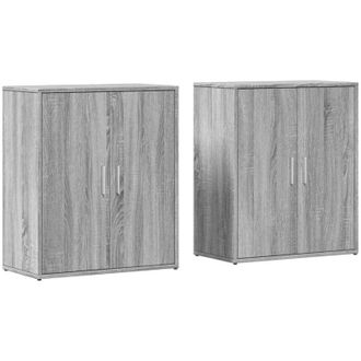 vidaXL Vidaxl - Aparador de madera de ingeniería 2 uds gris Sonoma 60x31x70 cm