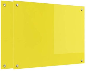 vidaXL Salpicadero De Cocina 2 Pcs Amarillo 80 X 60 Cm Vidrio Templado Vidaxl