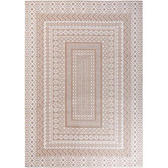 Beliani Tappeto moderno dal motivo geometrico 160 x 230 cm beige e bianco Baglar