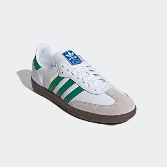 adidas Sneaker ADIDAS ORIGINALS SAMBA OG, Herren, Gr. 38,5, ftwwht, gr&uuml;n, supcol, Leder, Synthetik, Schuhe Sneaker