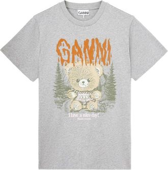 Ganni T-shirt With Forest Teddy