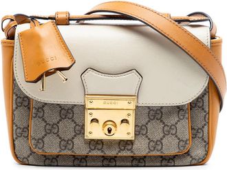Gucci Pre-owned Gucci Mini GG Supreme and Calfskin Padlock Flap Pocket Satchel Ladies 31ZBARJBH1PP7L3Z
