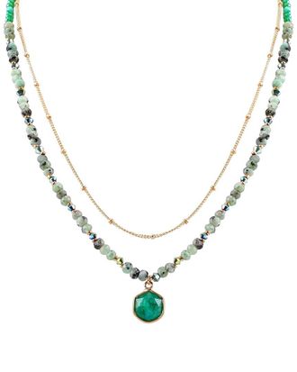 Liv Oliver 18K 22.50 Ct. Tw. Gemstone Layer Necklace