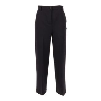 Max Mara Pantalone in Jersey Abano - Heren - Straight fit broeken - Zwart - S - Broeken