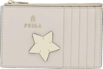 Furla Compacte Portemonnee van Leer - Dames - Portefeuilles - Beige - ONE Size - Leer - Accessoires