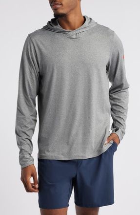 Florence Sun Pro Adapt Long Sleeve Hooded Performance Top in Light Heather Steel at Nordstrom, Size Xx-Large