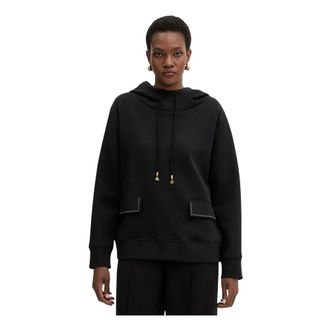 Karl Lagerfeld Hoodies & sweatvesten, Dames, Zwart, S, Katoen, Stud Detail Hoodie