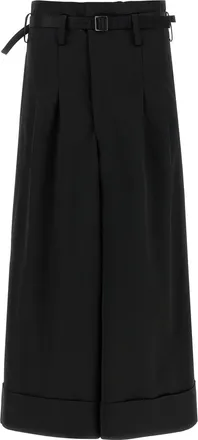 Junya Watanabe Black Acetate Flared Womens Pants