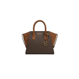 Michael Kors Handbags, female, Brown, Size: ONE SIZE Avril Small Top-Zip Satchel
