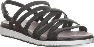 Bearpaw Crete Sandals Womens Black Faux Leather Round Toe Slingback GAL2032