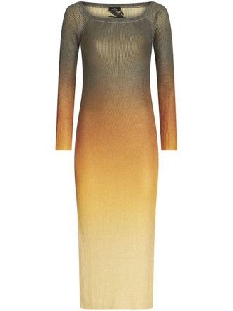 Etro Ribgebreide jurk - Geel