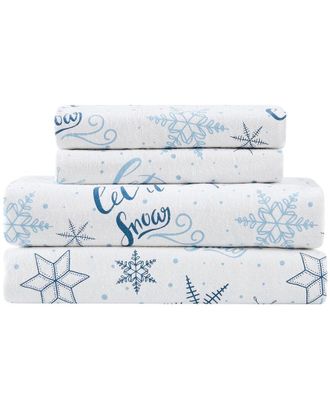 Truly Soft Let It Snow Flannel Sheet Set