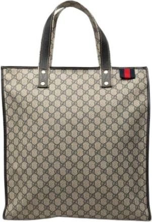 Gucci Pre-owned Shopper Tote - Dames - Vintage Shopper - Beige - ONE Size - Leer - Vintage