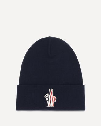 Moncler Cappello Beanie in lana vergine con logo Man UNI