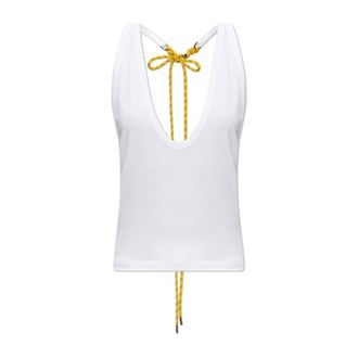 Dsquared2 Sleeveless Tops, female, White, Size: 2XS Sleeveless Top